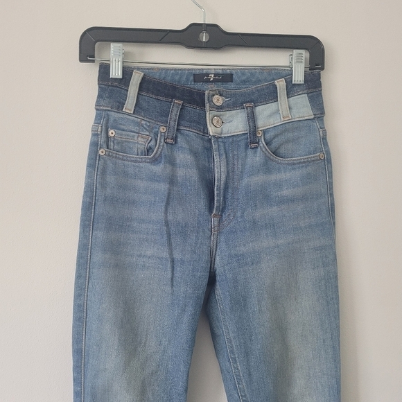 7 for all Mankind Wide Waistband double loop High Waist Skinny Size 24 - Picture 2 of 11